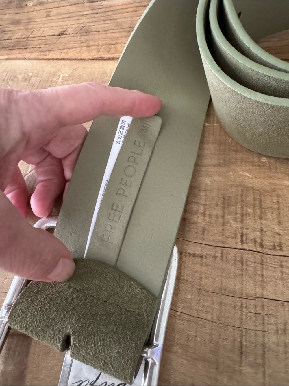 NWT Free People Olive Green Suede Hex Hip Belt ~ Size Medium / Large 🫒 - Picture 5 of 7